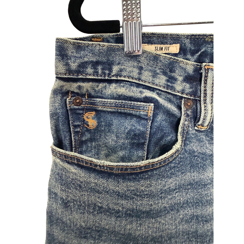 Todd Snyder Mens Slim Fit Stretch 5 Pocket Jeans Blue Wash Classic Hipster 34 32 - Picture 6 of 12